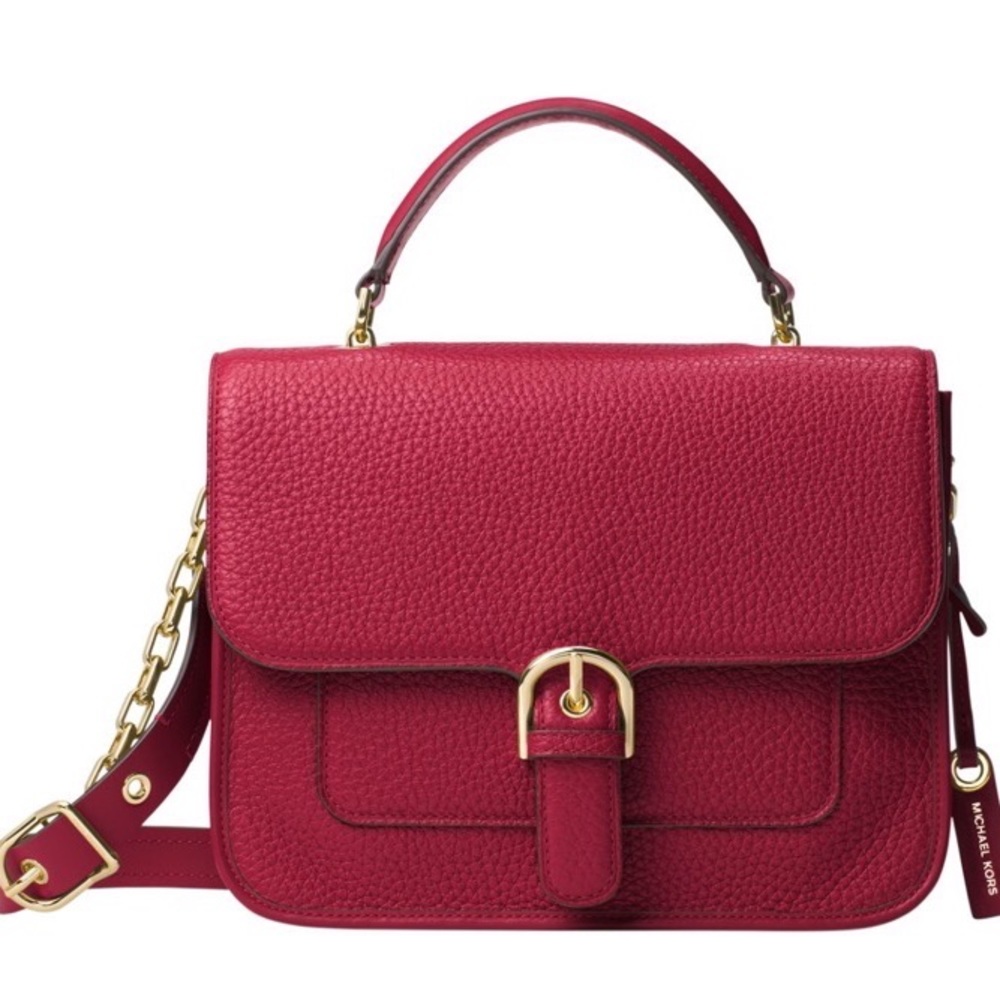 Michael Kors cooper satchel bag NWT cherry red or black - Picture 3 of 15